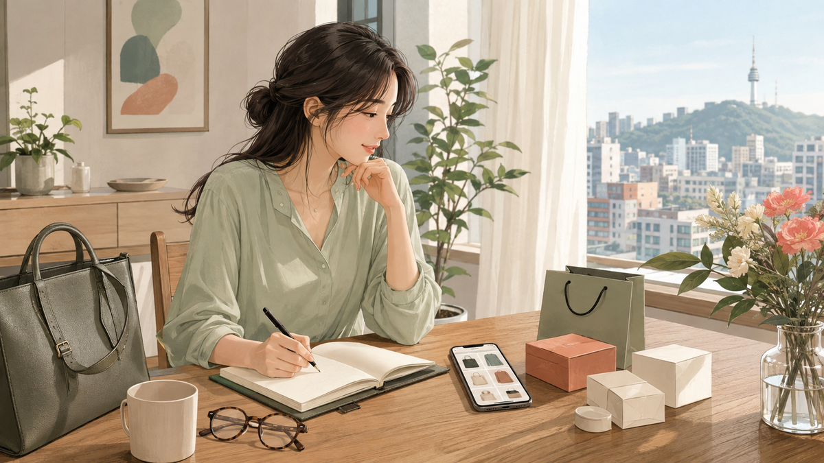 하루 일정에 맞춰 투명렌즈와 컬러렌즈 사용 순서를 생각해 보는 모습